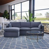 Clovelly 3 Seater Left Chaise Sofa Navy