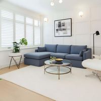 Clovelly 3 Seater Left Chaise Sofa Navy