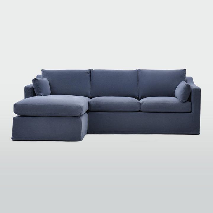 Clovelly 3 Seater Left Chaise Sofa Navy