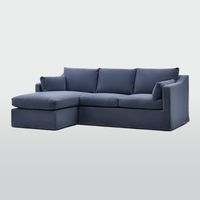 Clovelly 3 Seater Left Chaise Sofa Navy