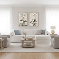 Clovelly 3 Seater Right Chaise Sofa Ivory