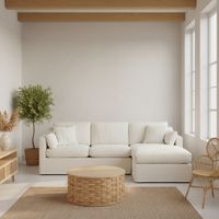 Clovelly 3 Seater Right Chaise Sofa Ivory