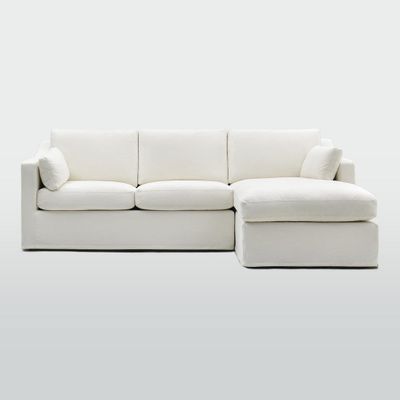 Clovelly 3 Seater Right Chaise Sofa Ivory