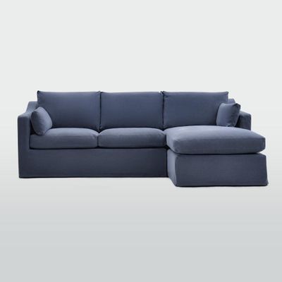 Clovelly 3 Seater Right Chaise Sofa Navy