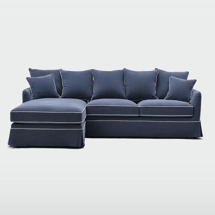 Noosa 3 Seater Left Chaise Sofa Navy