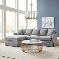 Noosa 3 Seater Left Chaise Sofa Grey