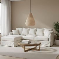 Noosa 3 Seater Left Chaise Sofa Ivory