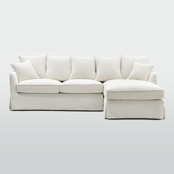 Noosa 3 Seater Right Chaise Sofa Ivory