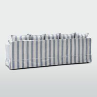 Noosa 3 Seater Left Chaise Sofa Blue Sky Stripe