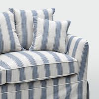 Noosa 3 Seater Left Chaise Sofa Blue Sky Stripe