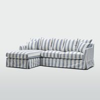 Noosa 3 Seater Left Chaise Sofa Blue Sky Stripe