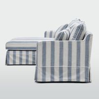 Noosa 3 Seater Left Chaise Sofa Blue Sky Stripe