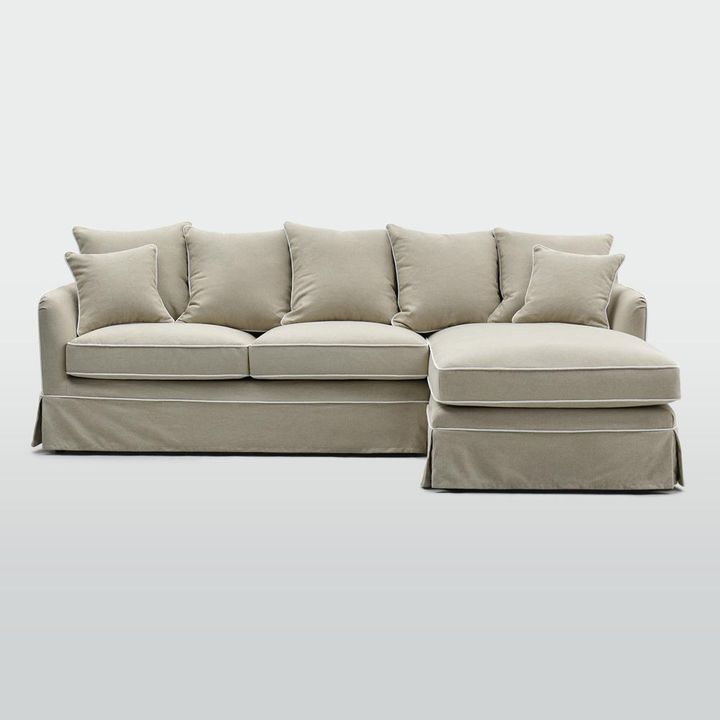 Noosa 3 Seater Right Chaise Sofa Natural