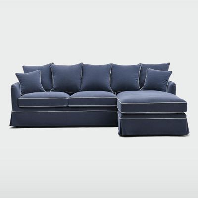 Noosa 3 Seater Right Chaise Sofa Navy