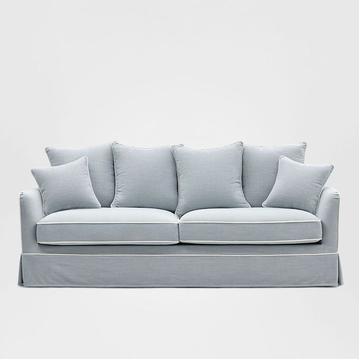 Noosa Hamptons 3 Seat Sofa Beach W/White Piping