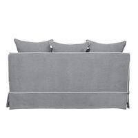 Noosa Hamptons 2 Seat Sofa Grey W/White Piping