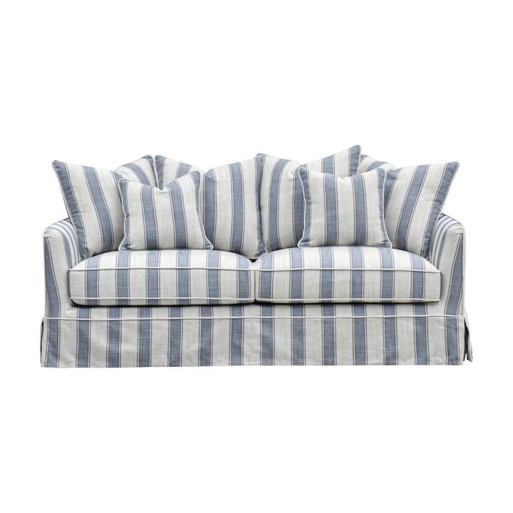 Noosa Hamptons 2.5 Seat Sofa Blue Sky Stripe