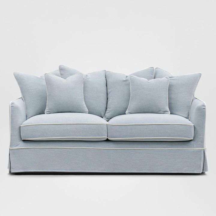 Noosa Hamptons 2.5 Seat Sofa Beach W/White Piping