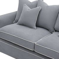 Noosa Hamptons 2.5 Seat Sofa Grey W/White Piping