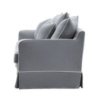 Noosa Hamptons 2.5 Seat Sofa Grey W/White Piping