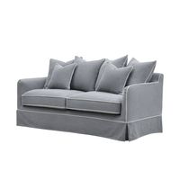 Noosa Hamptons 2.5 Seat Sofa Grey W/White Piping