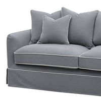 Noosa Hamptons 2.5 Seat Sofa Grey W/White Piping