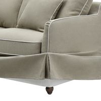 Noosa Hamptons 2.5 Seat Sofa Natural W/White Piping