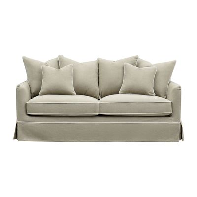 Noosa Hamptons 2.5 Seat Sofa Natural W/White Piping