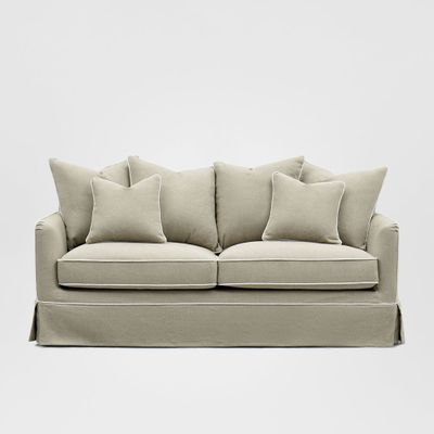 Noosa Hamptons 2.5 Seat Sofa Natural W/White Piping