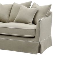 Noosa Hamptons 2.5 Seat Sofa Natural W/White Piping