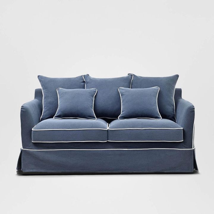 Noosa Hamptons 2 Seat Navy W/White Piping