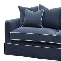 Noosa Hamptons 2.5 Seat Sofa Navy W/White Piping