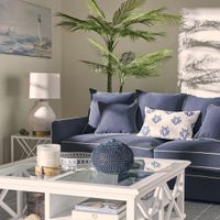Noosa Hamptons 2.5 Seat Sofa Navy W/White Piping