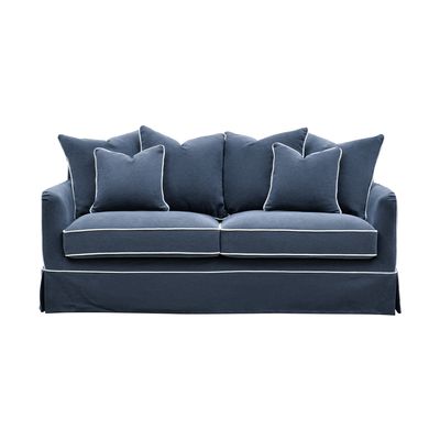 Noosa Hamptons 2.5 Seat Sofa Navy W/White Piping