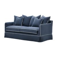 Noosa Hamptons 2.5 Seat Sofa Navy W/White Piping