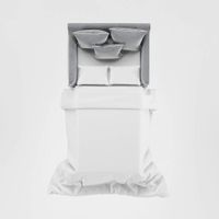 Noosa Hamptons 1.5 Seat Sofa Bed Grey W/White Piping