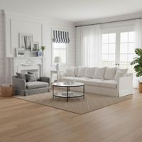 Noosa Hamptons 1.5 Seat Sofa Bed Grey W/White Piping