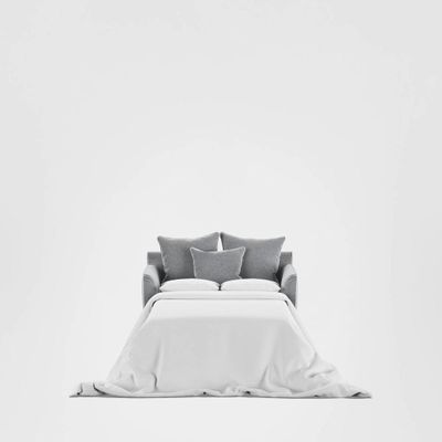 Noosa Hamptons 1.5 Seat Sofa Bed Grey W/White Piping