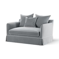 Noosa Hamptons 1.5 Seat Sofa Bed Grey W/White Piping