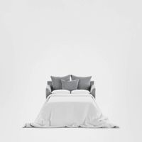 Noosa Hamptons 1.5 Seat Sofa Bed Grey W/White Piping