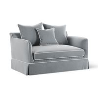 Noosa Hamptons 1.5 Seat Sofa Bed Grey W/White Piping