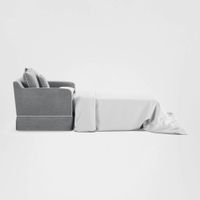 Noosa Hamptons 1.5 Seat Sofa Bed Grey W/White Piping