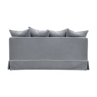 Noosa Hamptons 2.5 Seat Sofa Bed Grey W/White Piping