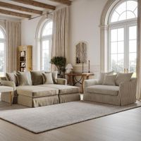 Noosa Hamptons 1.5 Seat Sofa Bed Natural Stripe