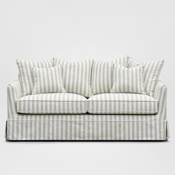 Noosa Hamptons 2.5 Seat Sofa Bed Natural Stripe