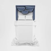 Noosa Hamptons 1.5 Seat Sofa Bed Navy W/White Pipping