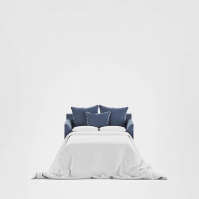 Noosa Hamptons 1.5 Seat Sofa Bed Navy W/White Pipping