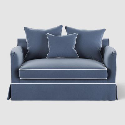 Noosa Hamptons 1.5 Seat Sofa Bed Navy W/White Pipping