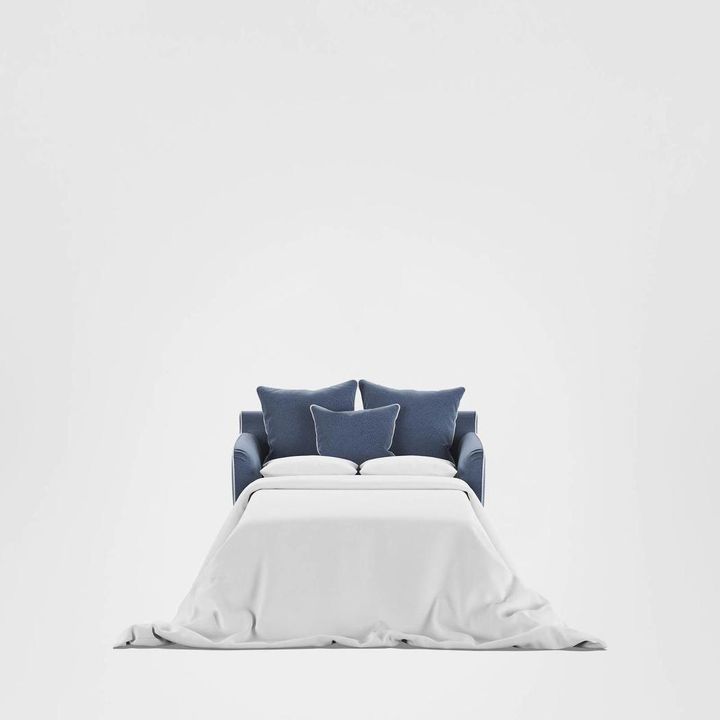 Noosa Hamptons 1.5 Seat Sofa Bed Navy W/White Pipping