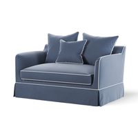 Noosa Hamptons 1.5 Seat Sofa Bed Navy W/White Pipping